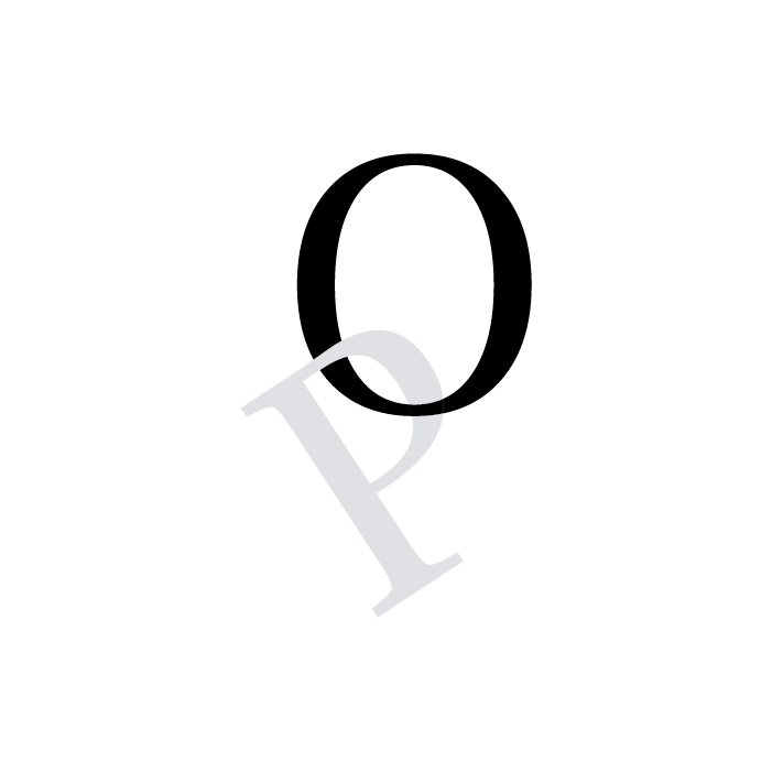 Las dos iniciales del nombre y el apellido de un integrante del grupo (P cuelga de la O)